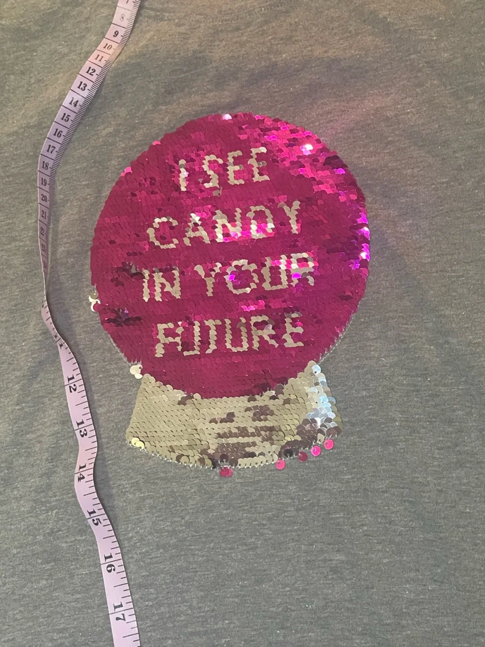 Girls Cat & Jack Gray Sequin Crystal Ball Long Sleeve Tie Front Top XL NWT